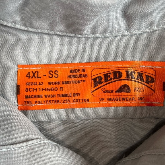 Official Miller High Life Red Kap 4XL Button Front Short Sleeve Gray Work Shirt - Picture 5 of 9
